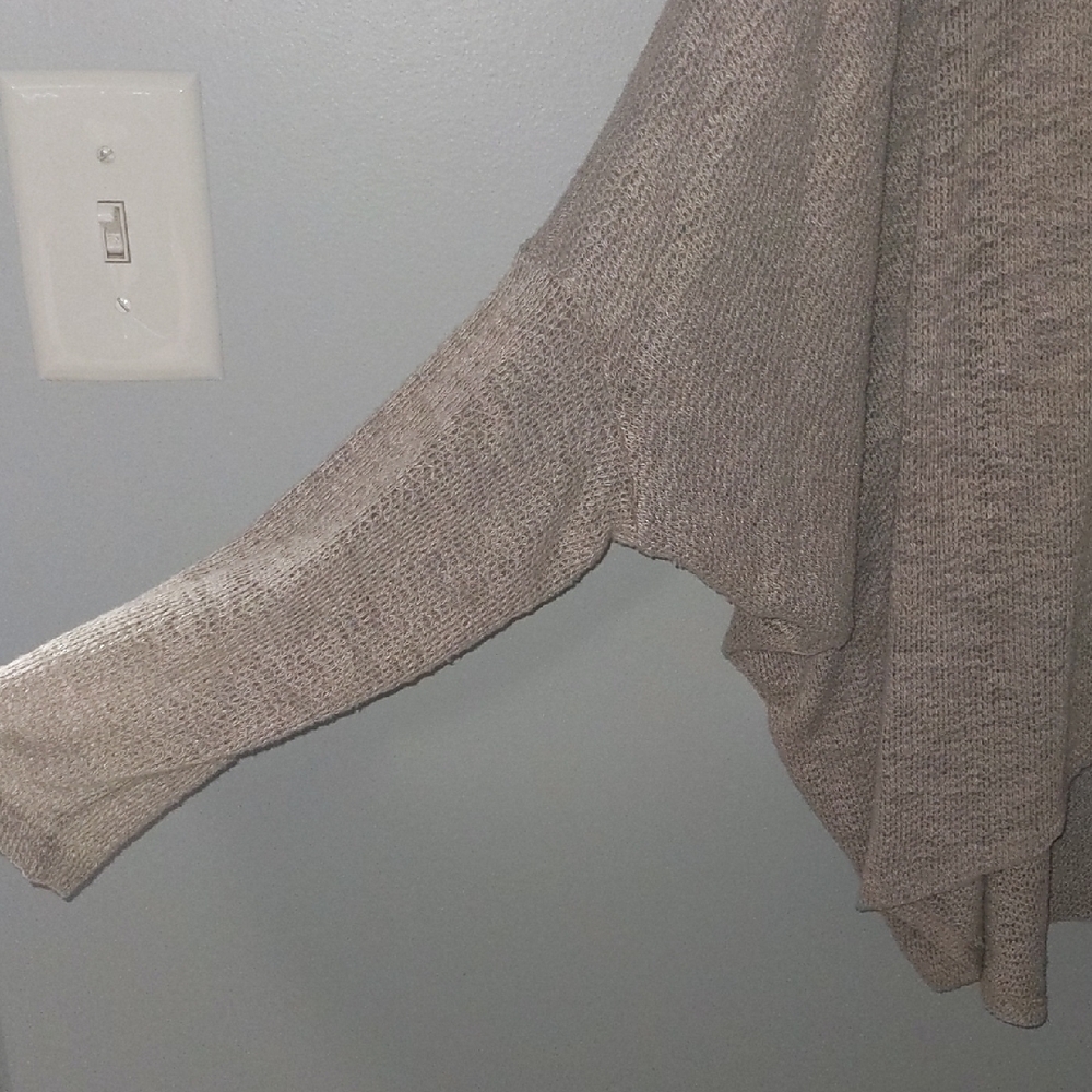 GUC✨ ANDREE BY UNIT women's medium oatmeal gauzy semi-sheer sweater - Picture 6 of 13